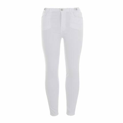 Damen High Waist Jeans von Laulia Gr. L/40 - white