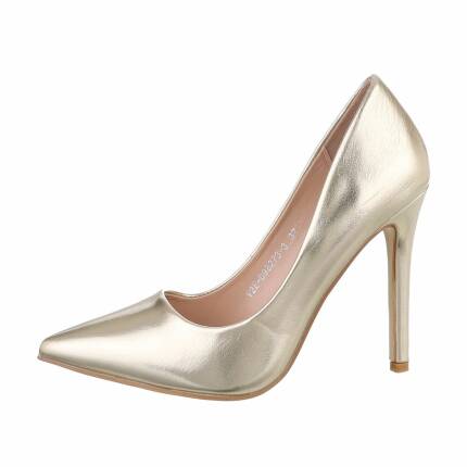 Damen High-Heel Pumps - gold Gr. 37