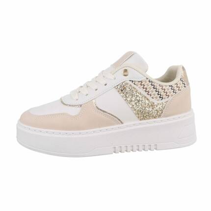 Damen Low-Sneakers - beige Gr. 36