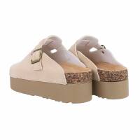 Damen Pantoletten - beige