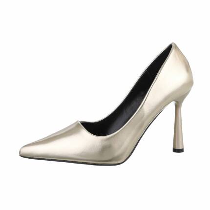 Damen High-Heel Pumps - gold Gr. 38