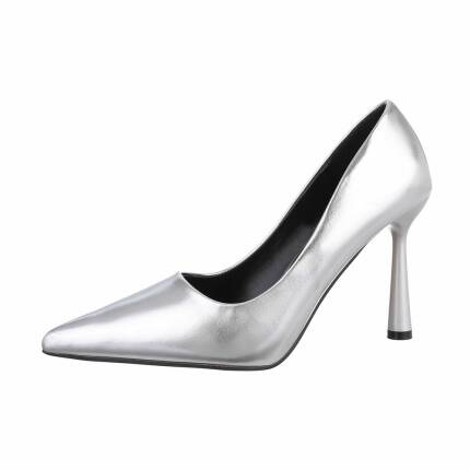 Damen High-Heel Pumps - silver Gr. 39