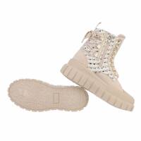 Damen Schnürstiefeletten - beige