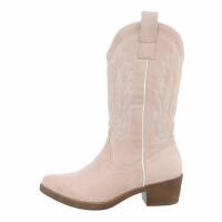 Damen Western- & Bikerboots - beigesuede