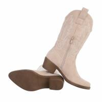 Damen Western- & Bikerboots - beigesuede