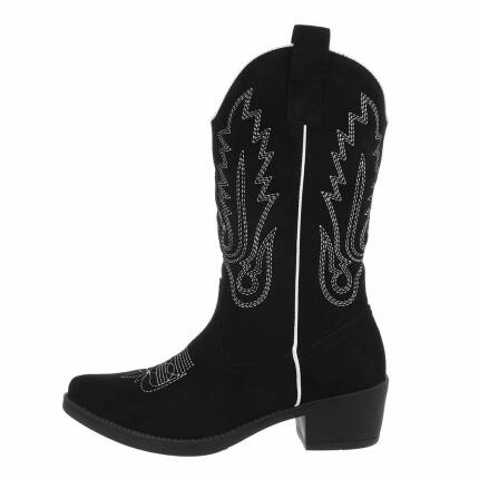 Damen Western- & Bikerboots - blacksuede