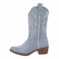 Damen Western- & Bikerboots - bluesuede