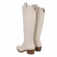 Damen Western- & Bikerboots - beigepu