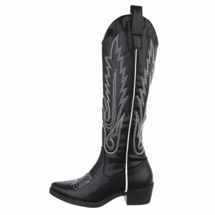 Damen Western- & Bikerboots - blackpu Gr. 40