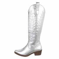 Damen Western- & Bikerboots - silver