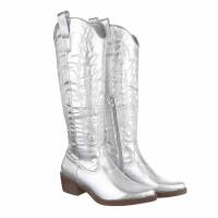 Damen Western- & Bikerboots - silver