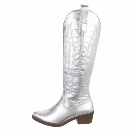 Damen Western- & Bikerboots - silver Gr. 36