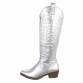 Damen Western- & Bikerboots - silver Gr. 38