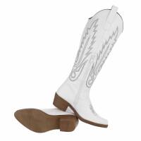 Damen Western- & Bikerboots - white