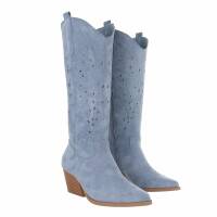 Damen Western- & Bikerboots - bluesuede