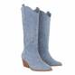 Damen Western- & Bikerboots - bluesuede