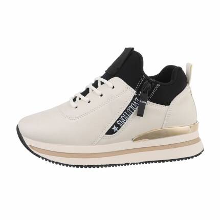 Damen Low-Sneakers - beige Gr. 36