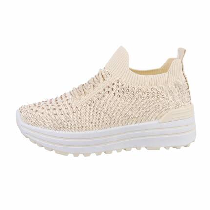 Damen Low-Sneakers - beige Gr. 36