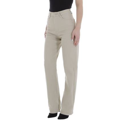 Damen High Waist Jeans von Laulia - beige