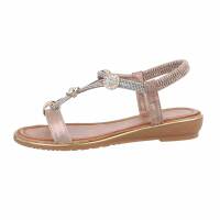 Damen Flache Sandalen - champagne