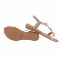 Damen Flache Sandalen - champagne