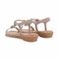 Damen Flache Sandalen - champagne