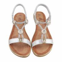 Damen Flache Sandalen - silver