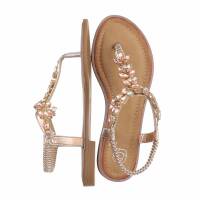 Damen Flache Sandalen - champagne