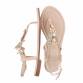 Damen Flache Sandalen - beige