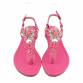 Damen Flache Sandalen - fushia