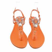 Damen Flache Sandalen - orange