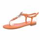 Damen Flache Sandalen - orange