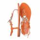 Damen Flache Sandalen - orange