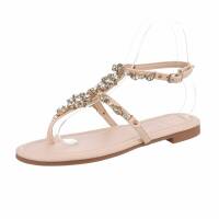 Damen Flache Sandalen - beige