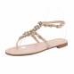 Damen Flache Sandalen - beige Gr. 36