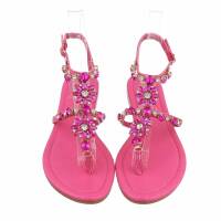 Damen Flache Sandalen - fushia