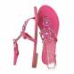 Damen Flache Sandalen - fushia