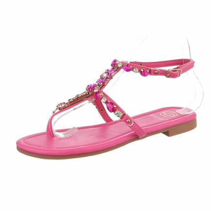 Damen Flache Sandalen - fushia Gr. 41