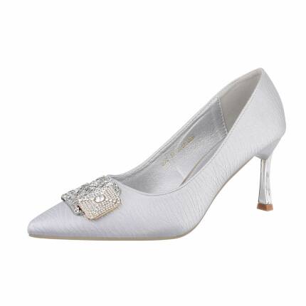 Damen High-Heel Pumps - silver Gr. 37