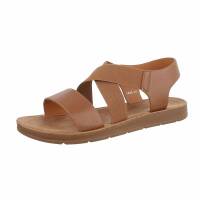 Damen Flache Sandalen - camel