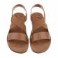 Damen Flache Sandalen - camel