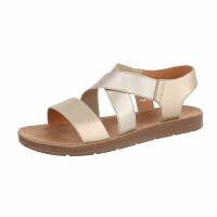 Damen Flache Sandalen - gold