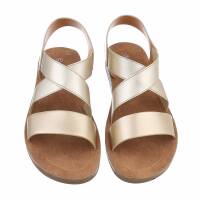 Damen Flache Sandalen - gold