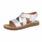 Damen Flache Sandalen - silver Gr. 38