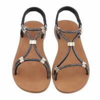 Damen Flache Sandalen - black