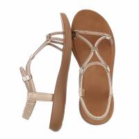 Damen Flache Sandalen - gold