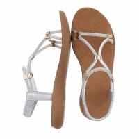 Damen Flache Sandalen - silver