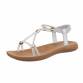 Damen Flache Sandalen - silver Gr. 36