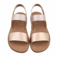 Damen Flache Sandalen - champagne