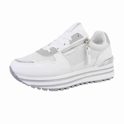 Damen Keilabsatz-Sneakers - white Gr. 37